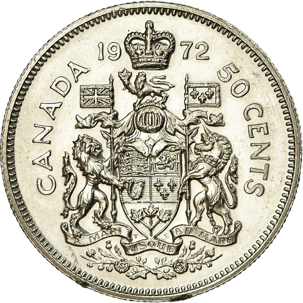 Moneta, Canada, Elizabeth II, 50 Cents, 1972, Royal Canadian Mint, Ottawa, BB+