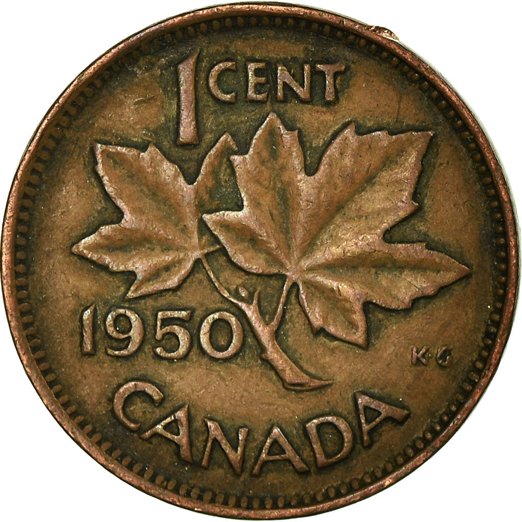 Moneda, Canadá, George VI, Cent, 1950, Royal Canadian Mint, Ottawa, MBC