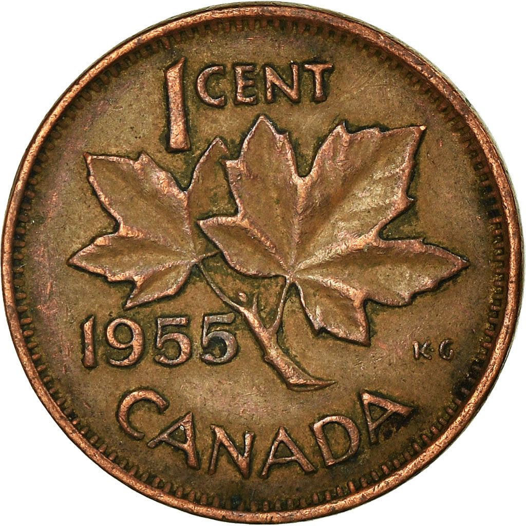 Coin, Canada, Elizabeth II, Cent, 1955, Royal Canadian Mint, Ottawa, EF(40-45)