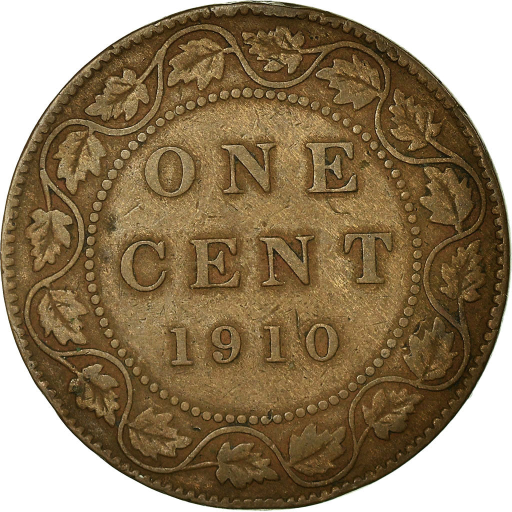 Moneta, Canada, Edward VII, Cent, 1910, Royal Canadian Mint, Ottawa, MB+