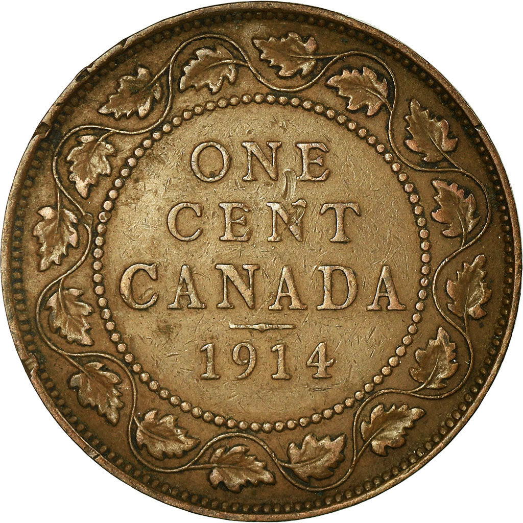 Moneda, Canadá, George V, Cent, 1914, Royal Canadian Mint, Ottawa, MBC, Bronce
