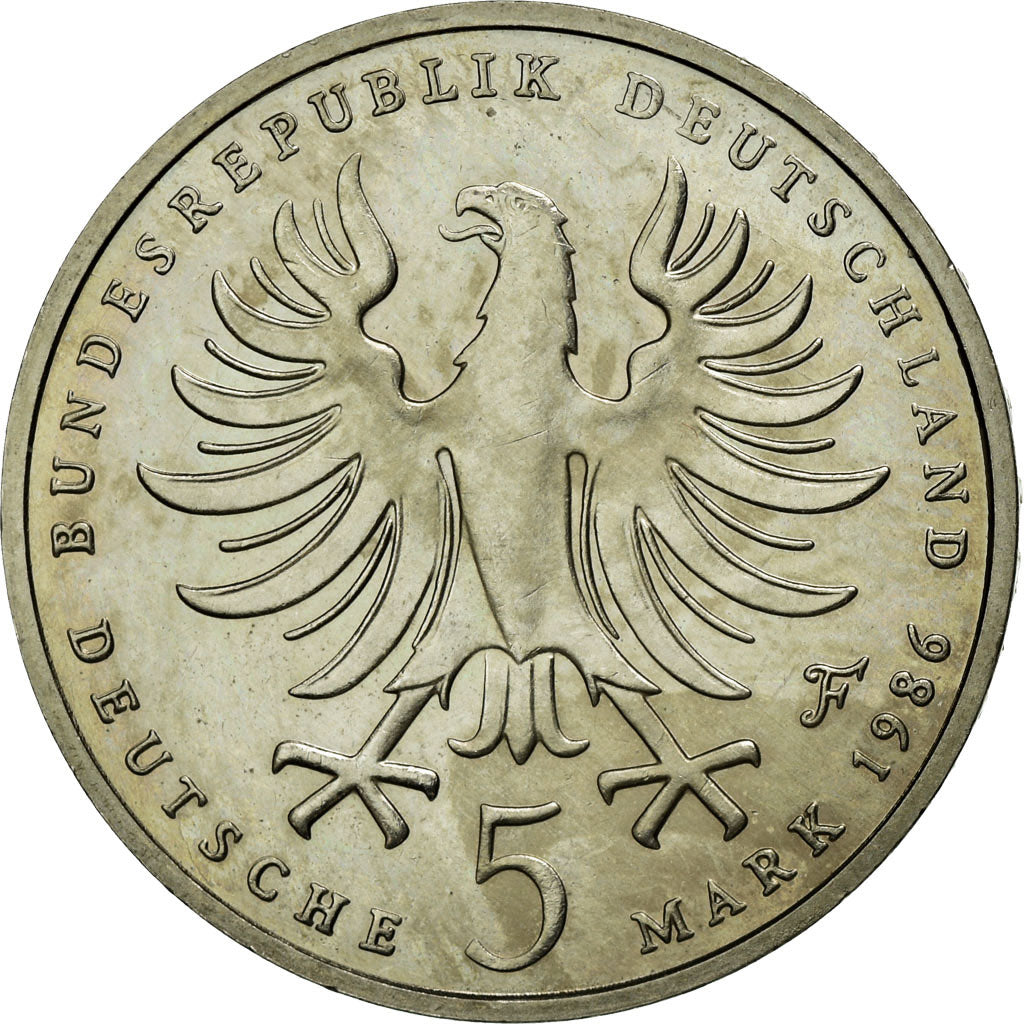 Coin, GERMANY - FEDERAL REPUBLIC, 5 Mark, 1986, Stuttgart, Germany, AU(55-58)