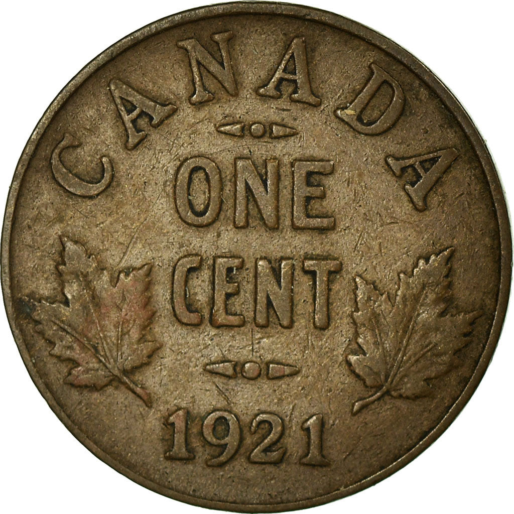 Moneta, Canada, George V, Cent, 1921, Royal Canadian Mint, Ottawa, MB+, Bronzo