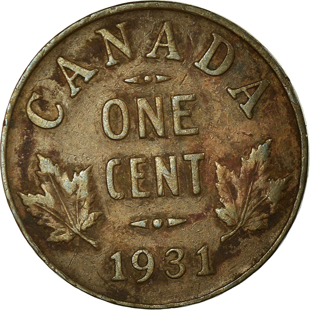 Moneta, Canada, George V, Cent, 1931, Royal Canadian Mint, Ottawa, MB+, Bronzo