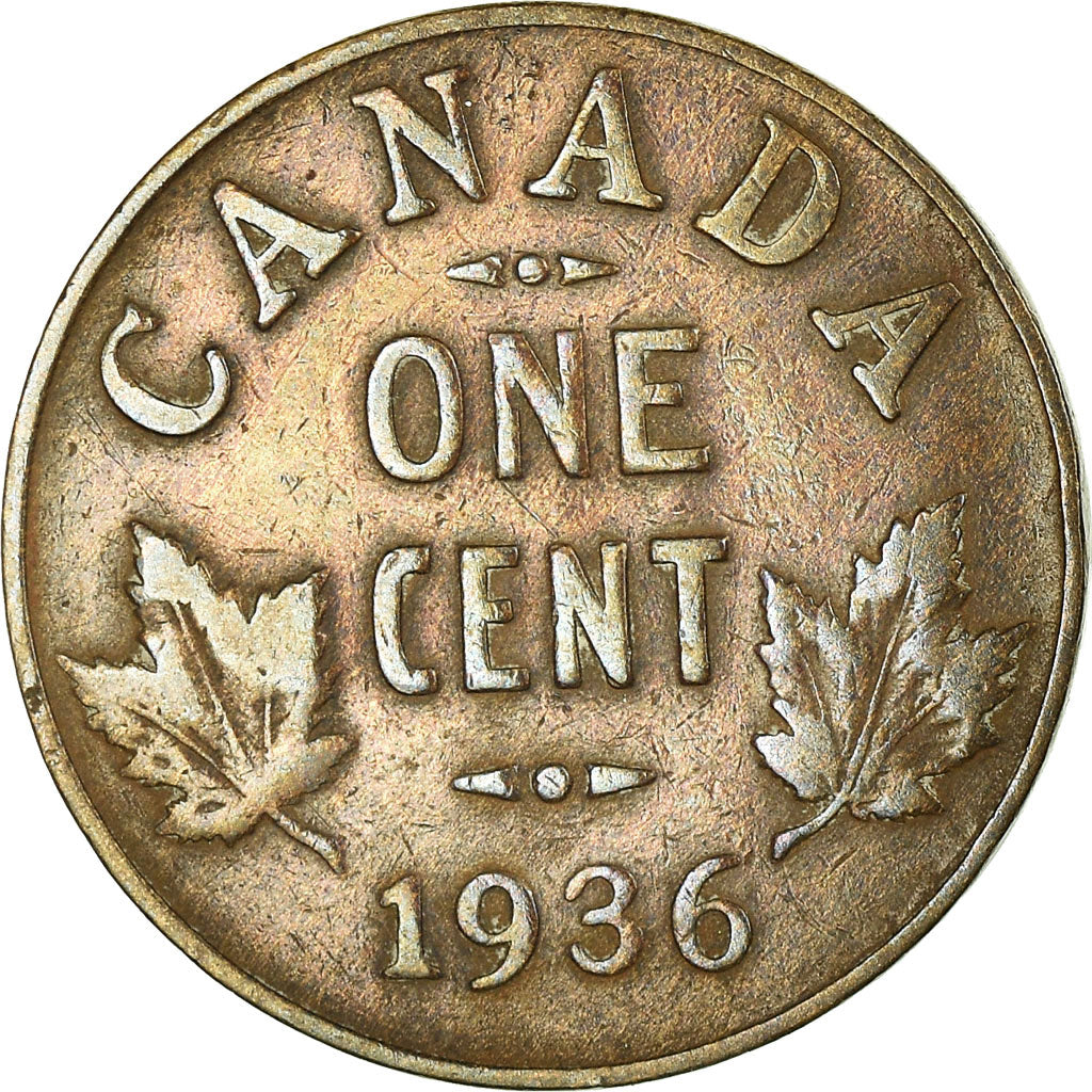 Moneta, Canada, George V, Cent, 1936, Royal Canadian Mint, Ottawa, BB, Bronzo