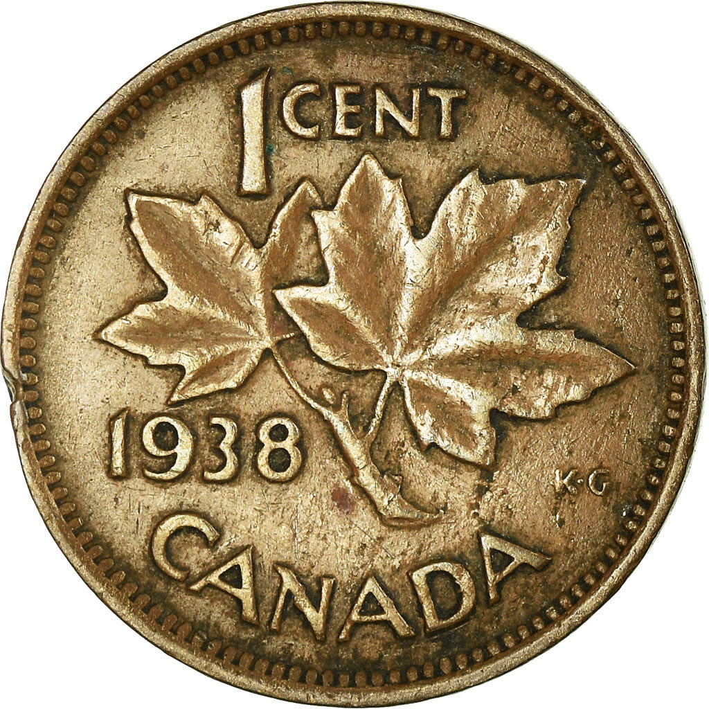 Münze, Kanada, George VI, Cent, 1938, Royal Canadian Mint, Ottawa, SS, Bronze