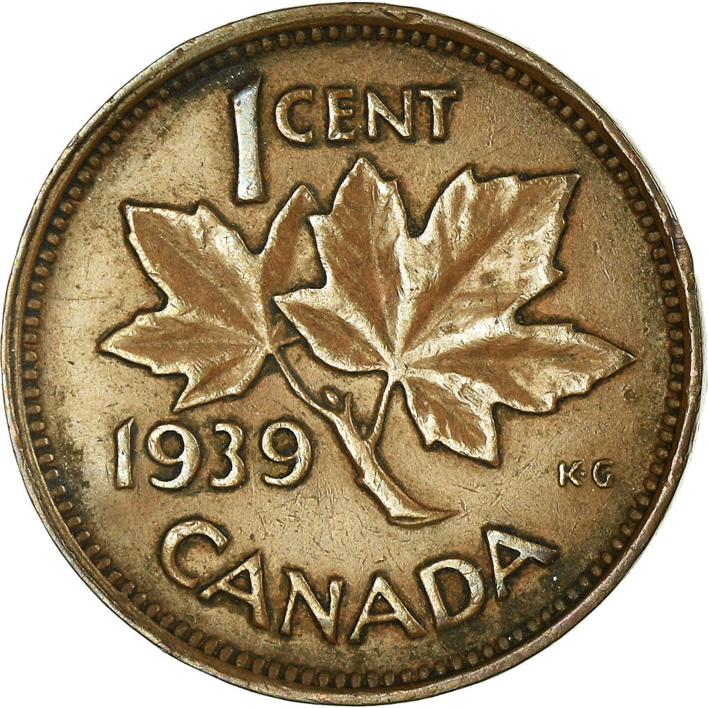 Moneta, Canada, George VI, Cent, 1939, Royal Canadian Mint, Ottawa, MB, Bronzo