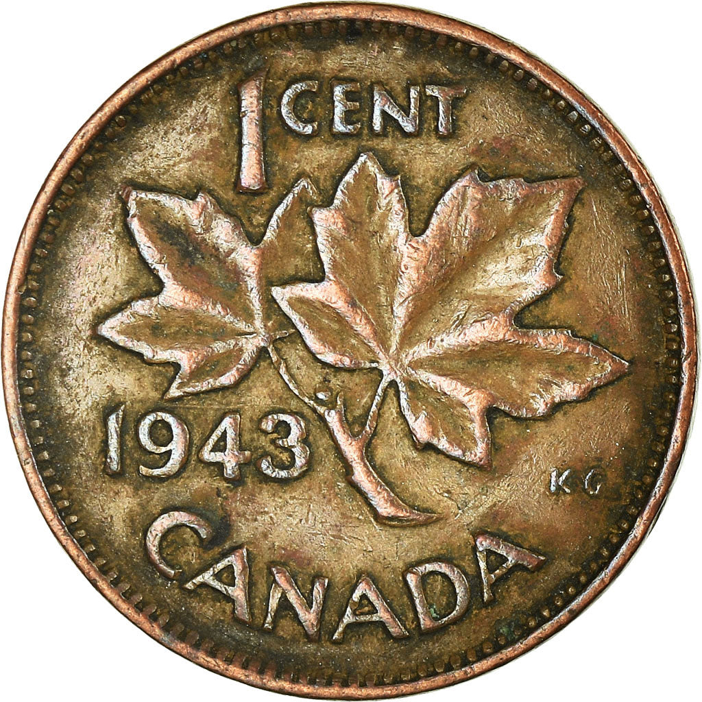 Coin, Canada, George VI, Cent, 1943, Royal Canadian Mint, Ottawa, EF(40-45)