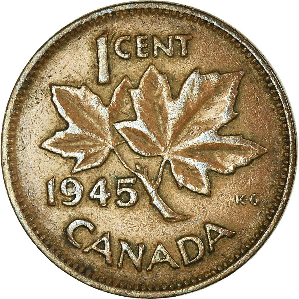 Münze, Kanada, George VI, Cent, 1945, Royal Canadian Mint, Ottawa, S+, Bronze