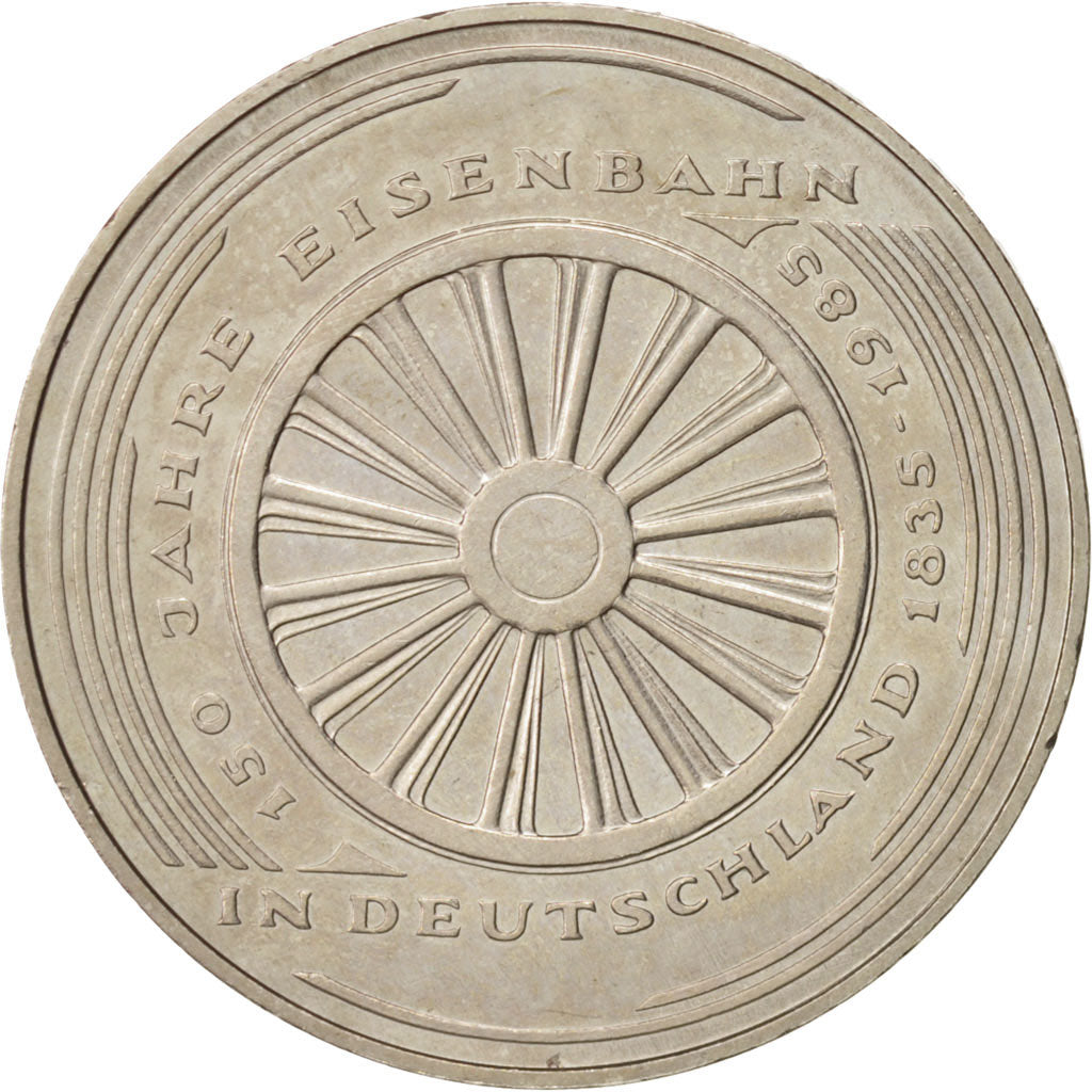 GERMANY - FEDERAL REPUBLIC, 5 Mark, 1985, Karlsruhe, AU(55-58), Copper-Nickel...