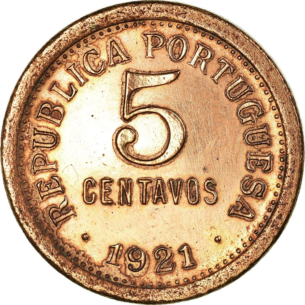 Moneta, Portogallo, 5 Centavos, 1921, BB, Bronzo, KM:569