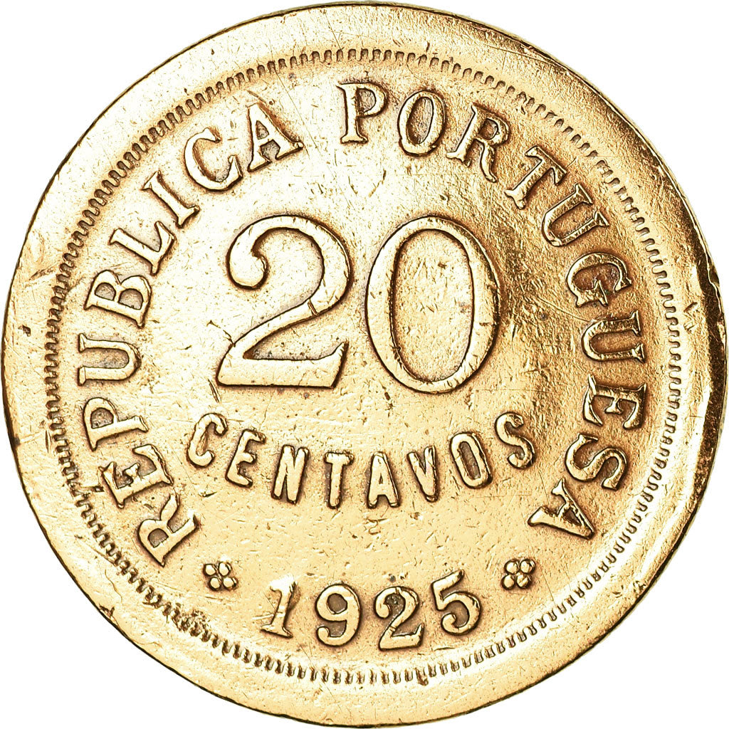 Münze, Portugal, 20 Centavos, 1925, S, Bronze, KM:574