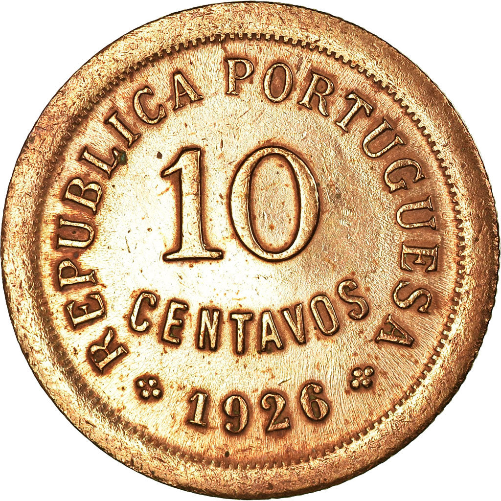 Moneta, Portogallo, 10 Centavos, 1926, MB+, Bronzo, KM:573