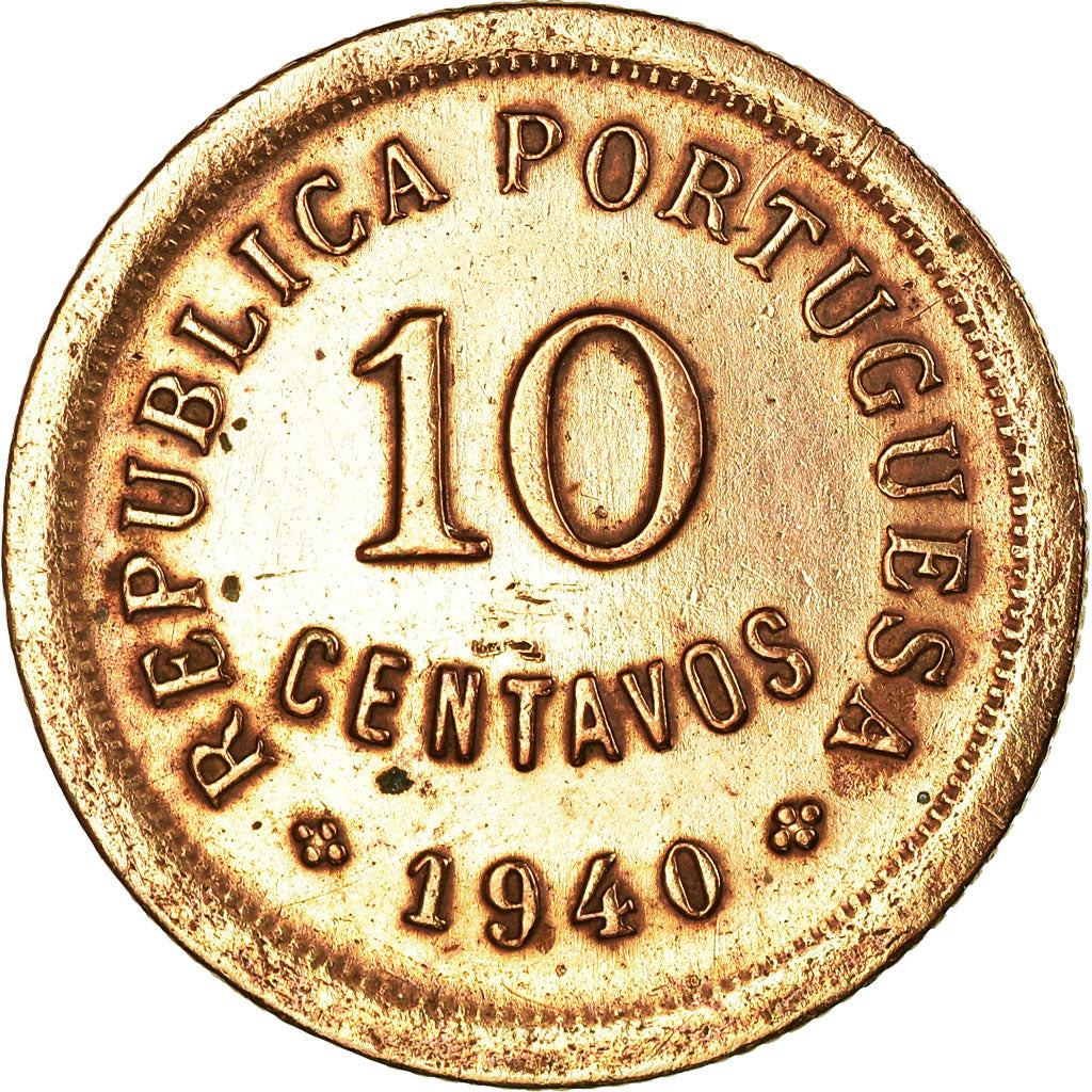 Moneta, Portogallo, 10 Centavos, 1940, BB, Bronzo, KM:573