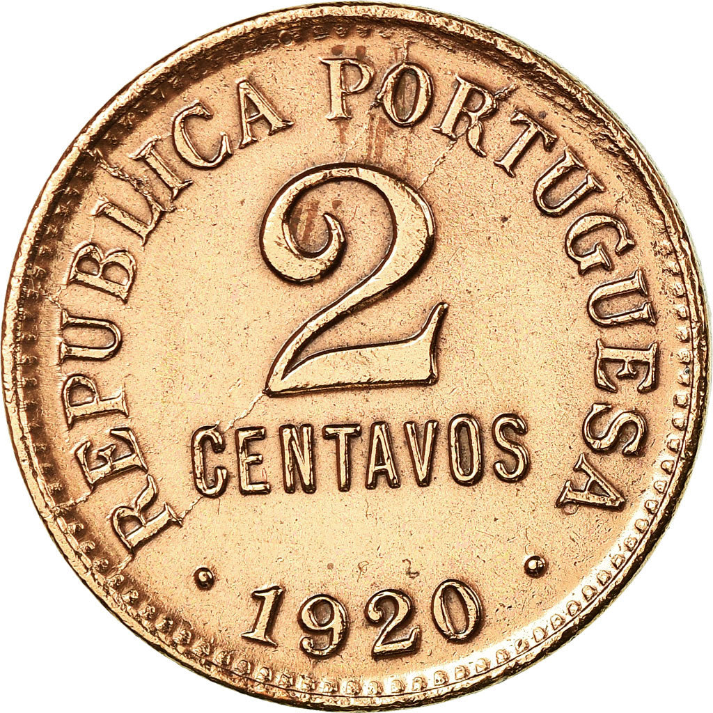 Moneta, Portogallo, 2 Centavos, 1920, BB, Bronzo, KM:568