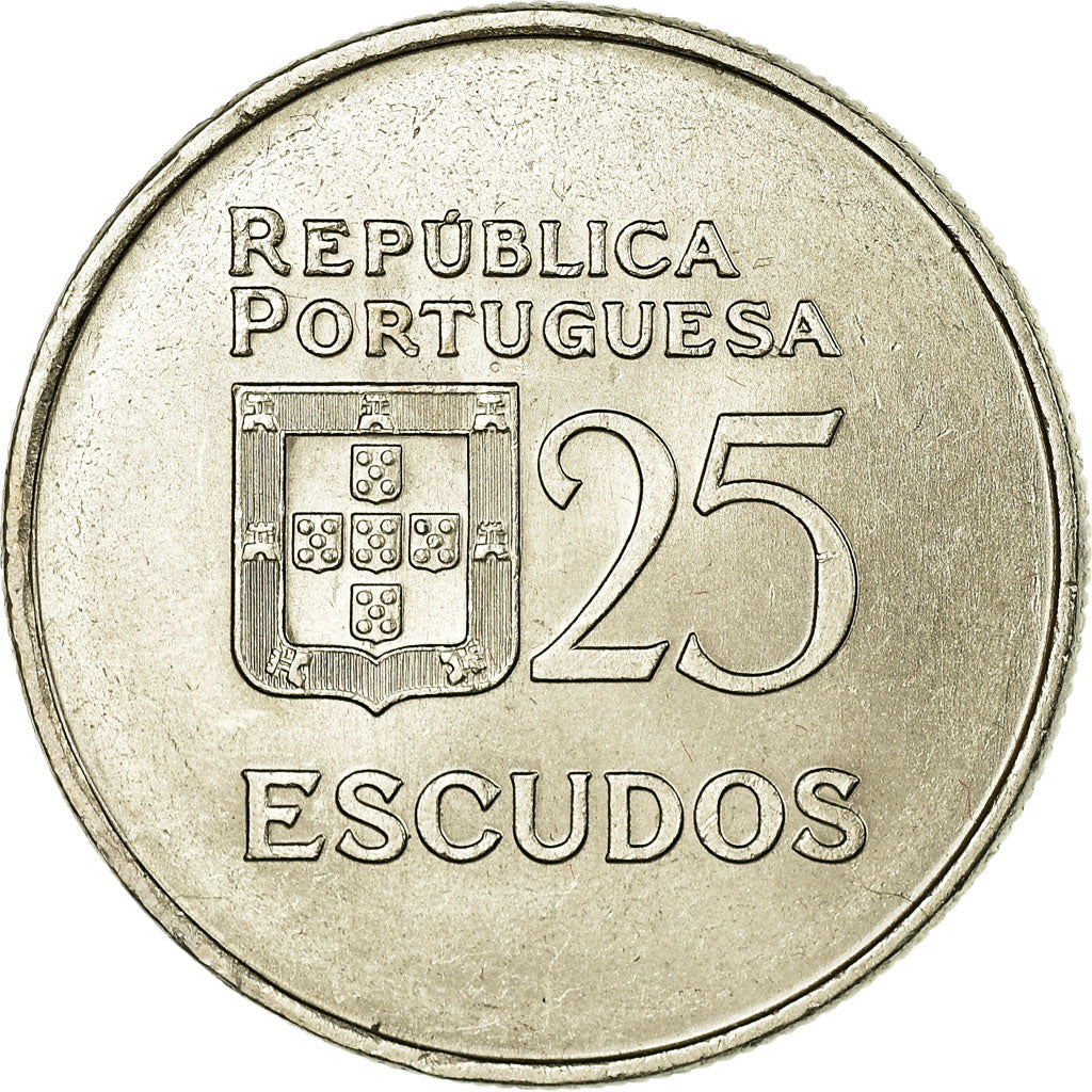 Münze, Portugal, 25 Escudos, 1982, VZ, Copper-nickel, KM:607a