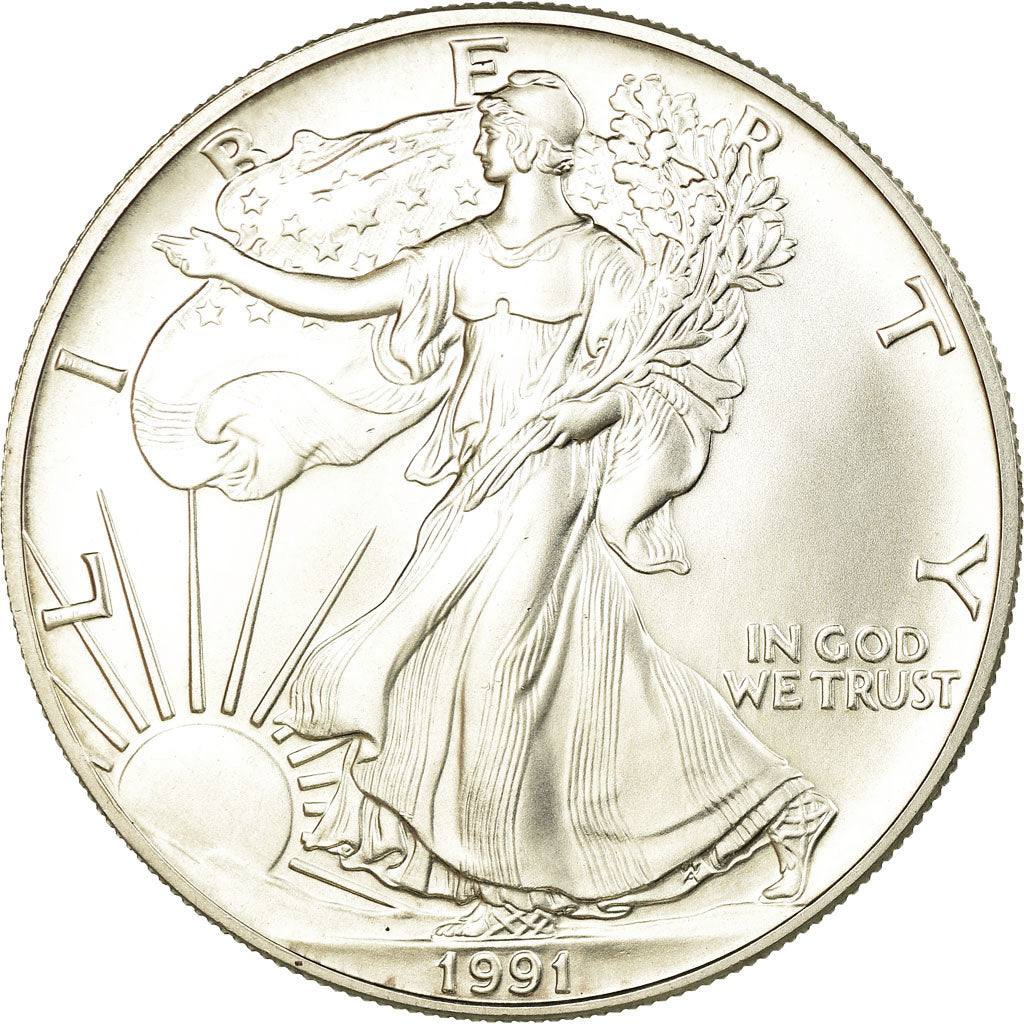Moneta, Stati Uniti, Dollar, 1991, U.S. Mint, Philadelphia, SPL-, Argento