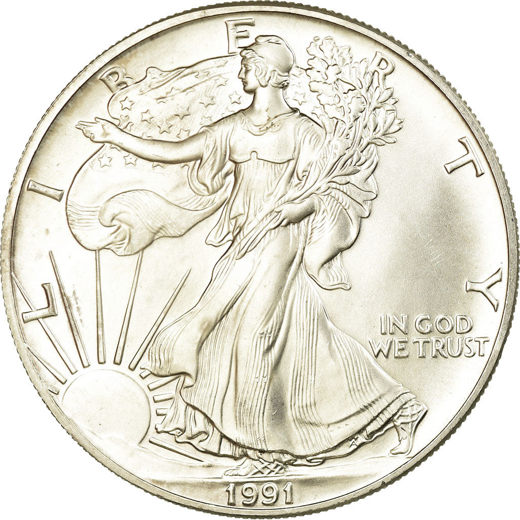 Moneta, Stati Uniti, Dollar, 1991, U.S. Mint, Philadelphia, SPL-, Argento