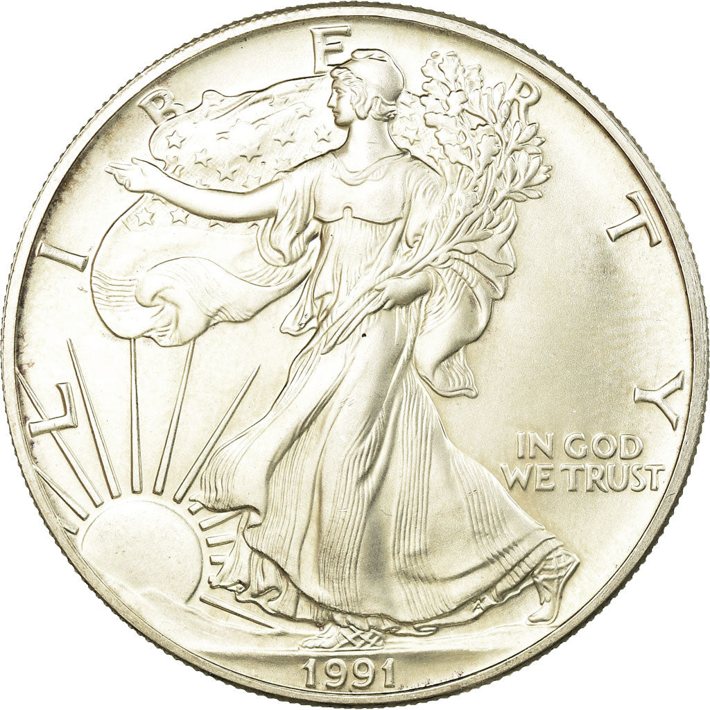 Münze, Vereinigte Staaten, Dollar, 1991, U.S. Mint, Philadelphia, UNZ, Silber