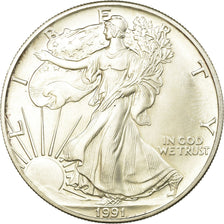 Münze, Vereinigte Staaten, Dollar, 1991, U.S. Mint, Philadelphia, UNZ, Silber