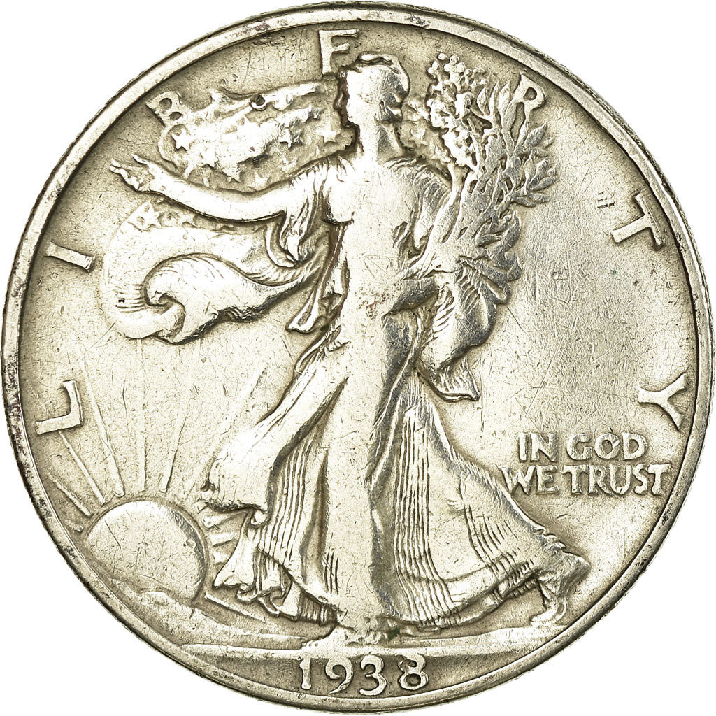 Moneta, Stati Uniti, Walking Liberty Half Dollar, Half Dollar, 1938, U.S. Mint