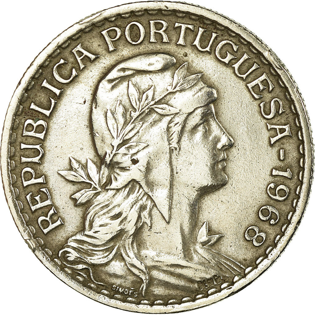 Coin, Portugal, Escudo, 1968, EF(40-45), Copper-nickel, KM:578
