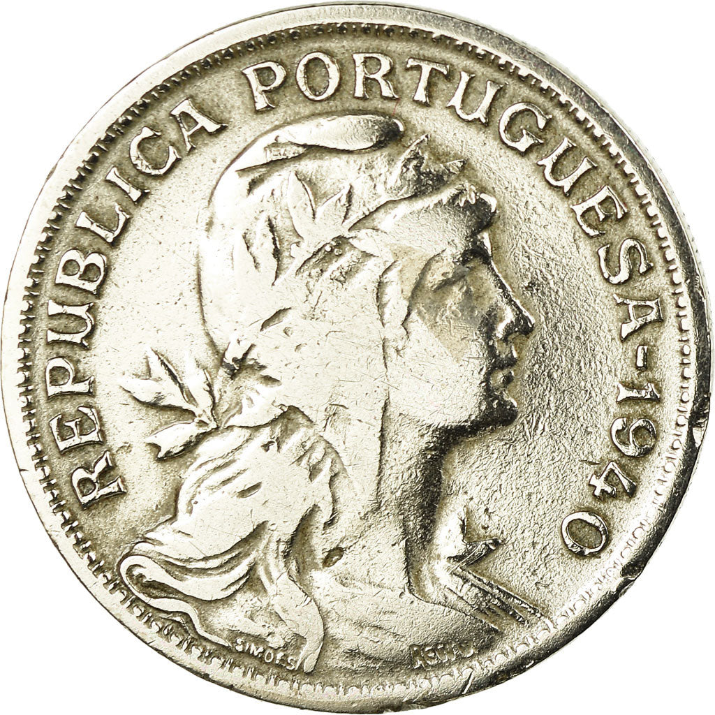 Moneta, Portogallo, 50 Centavos, 1940, MB, Rame-nichel, KM:577