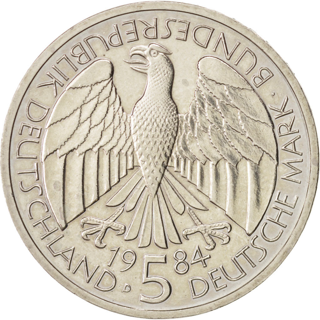 GERMANY - FEDERAL REPUBLIC, 5 Mark, 1984, Munich, AU(55-58), Copper-Nickel Cl...