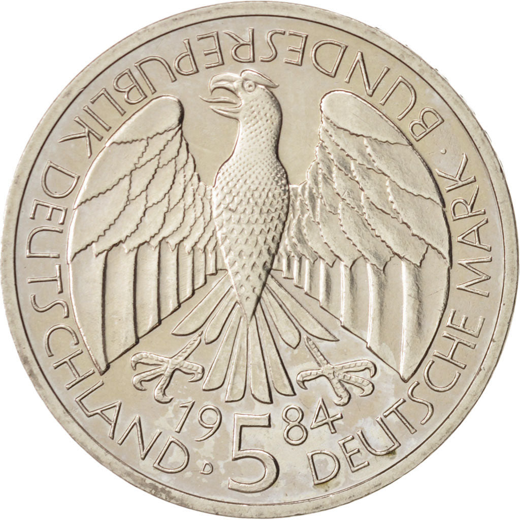 GERMANY - FEDERAL REPUBLIC, 5 Mark, 1984, Munich, MS(60-62), Copper-Nickel Cl...