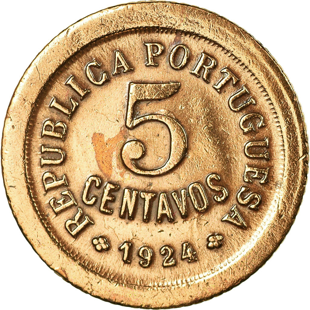 Moneta, Portogallo, 5 Centavos, 1924, SPL-, Bronzo, KM:572