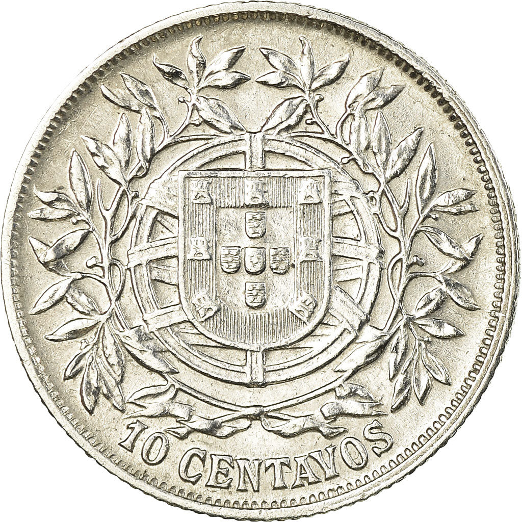 Moneta, Portogallo, 10 Centavos, 1915, BB+, Argento, KM:563