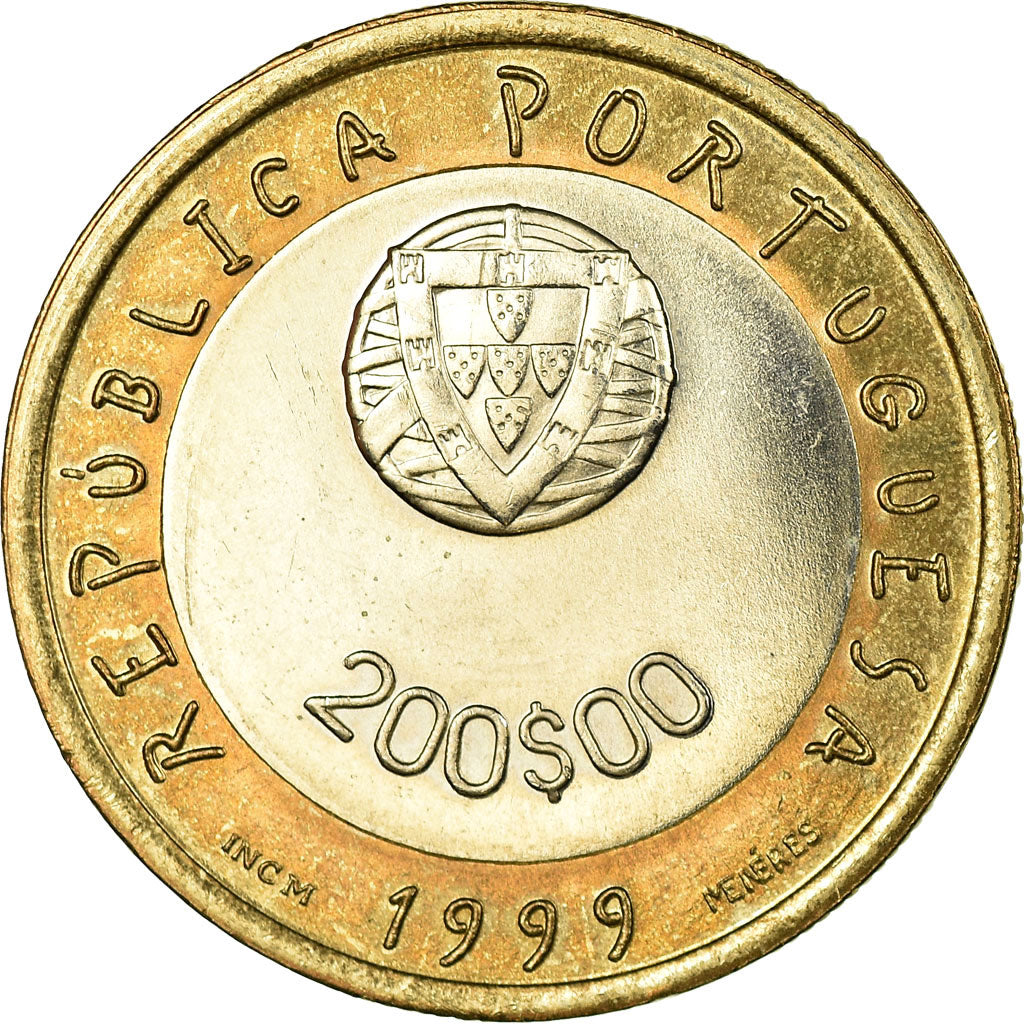 Coin, Portugal, 200 Escudos, 1999, Lisbon, EF(40-45), Bi-Metallic, KM:720