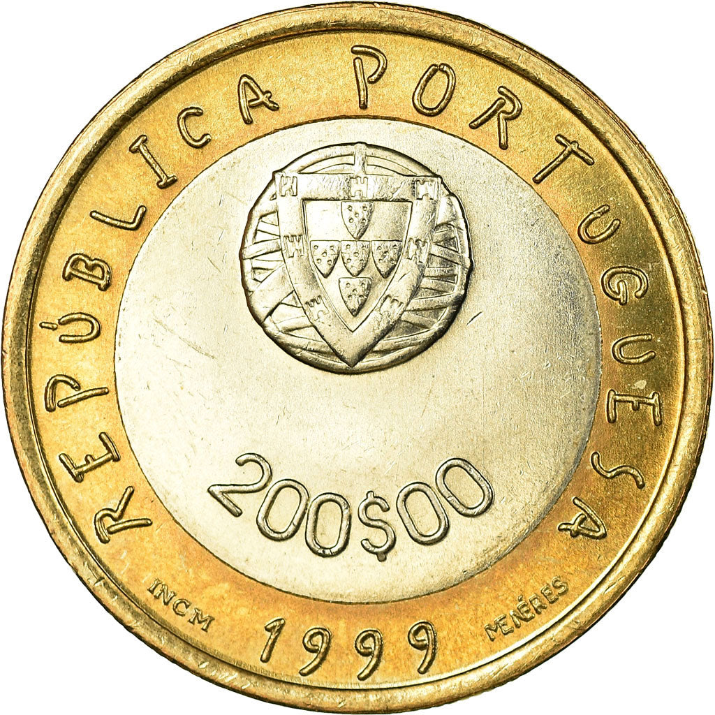 Münze, Portugal, 200 Escudos, 1999, Lisbon, SS+, Bi-Metallic, KM:720