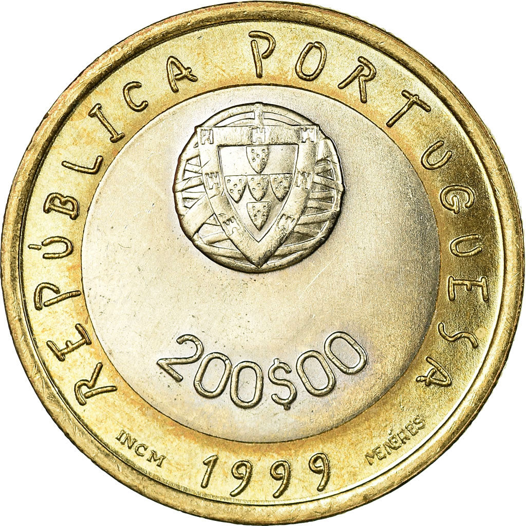 Moneda, Portugal, 200 Escudos, 1999, Lisbon, MBC, Bimetálico, KM:720