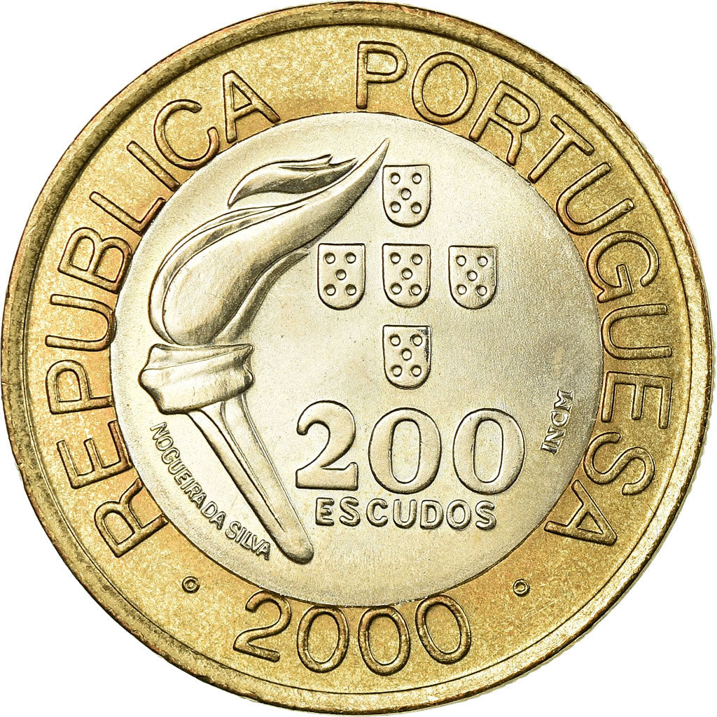 Münze, Portugal, 200 Escudos, 2000, Lisbon, UNZ, Bi-Metallic, KM:726