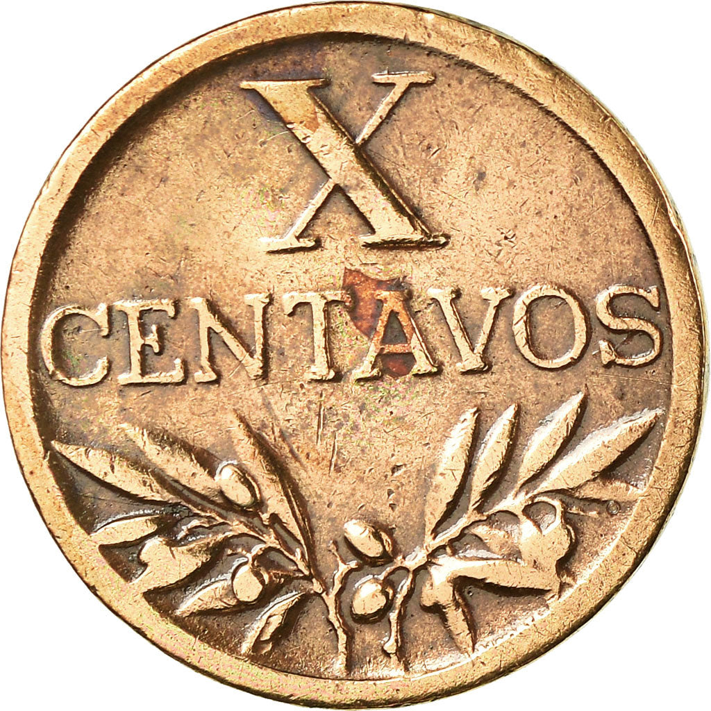 Münze, Portugal, 10 Centavos, 1944, SS, Bronze, KM:583