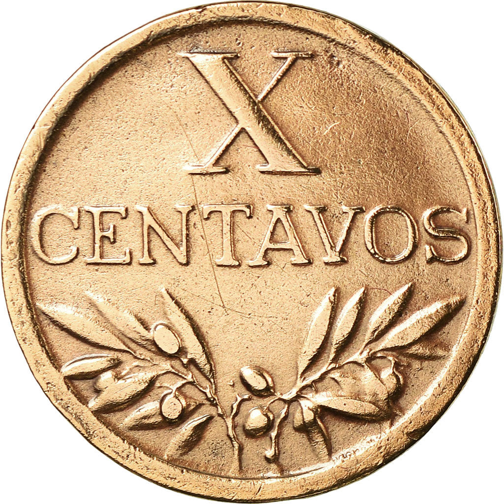 Moneta, Portogallo, 10 Centavos, 1945, BB, Bronzo, KM:583