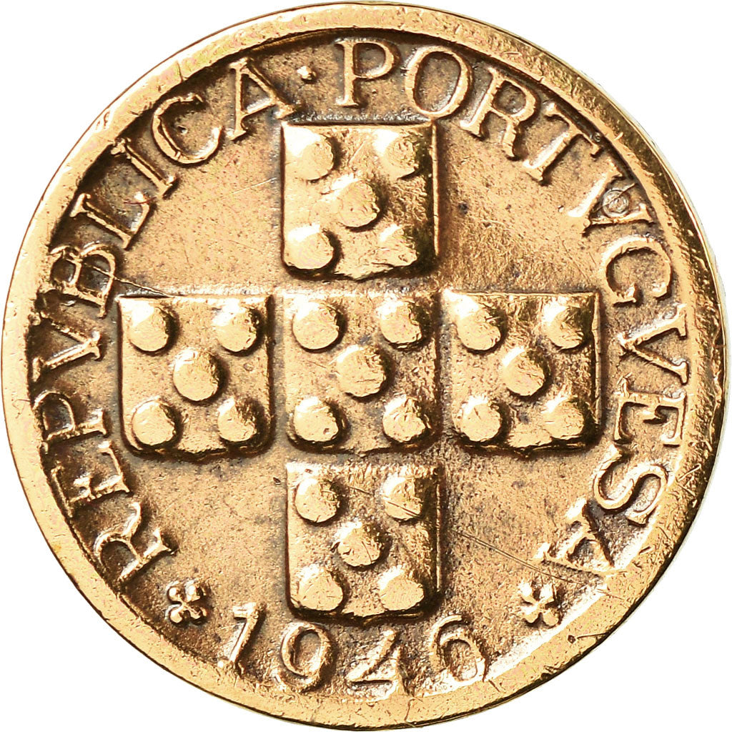 Moneta, Portogallo, 10 Centavos, 1946, BB, Bronzo, KM:583