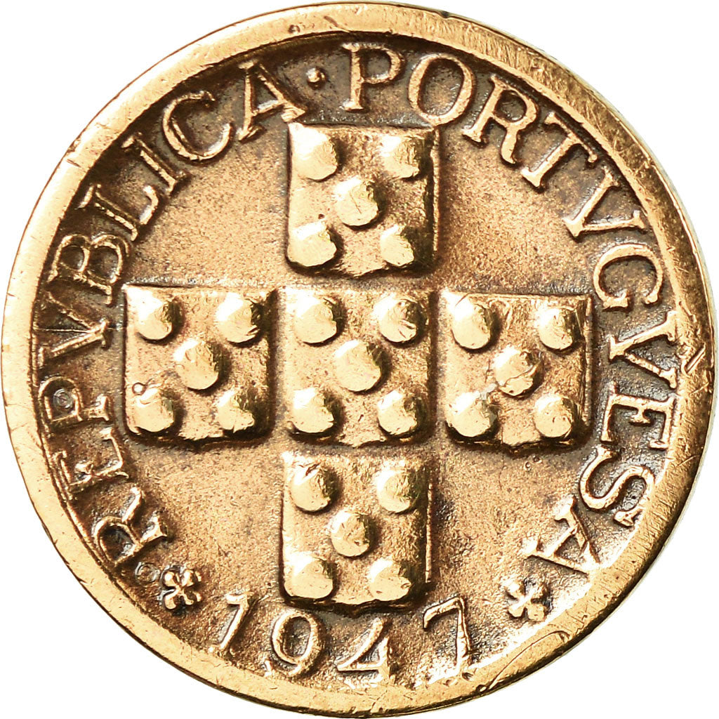 Moneta, Portogallo, 10 Centavos, 1947, BB, Bronzo, KM:583