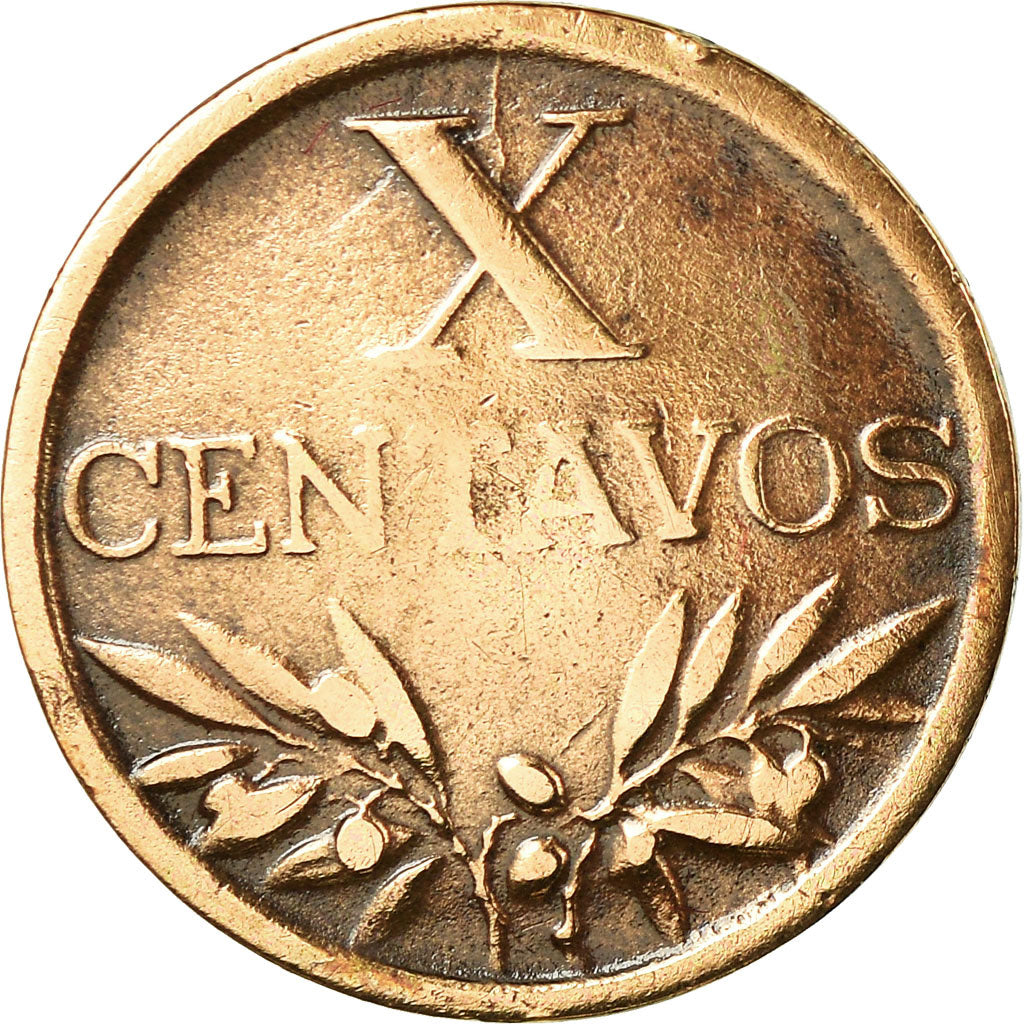 Moneta, Portogallo, 10 Centavos, 1947, BB, Bronzo, KM:583