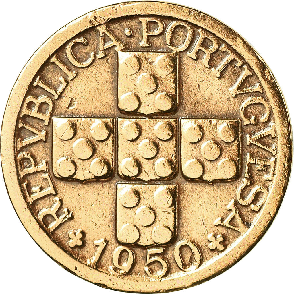 Münze, Portugal, 10 Centavos, 1950, SS, Bronze, KM:583