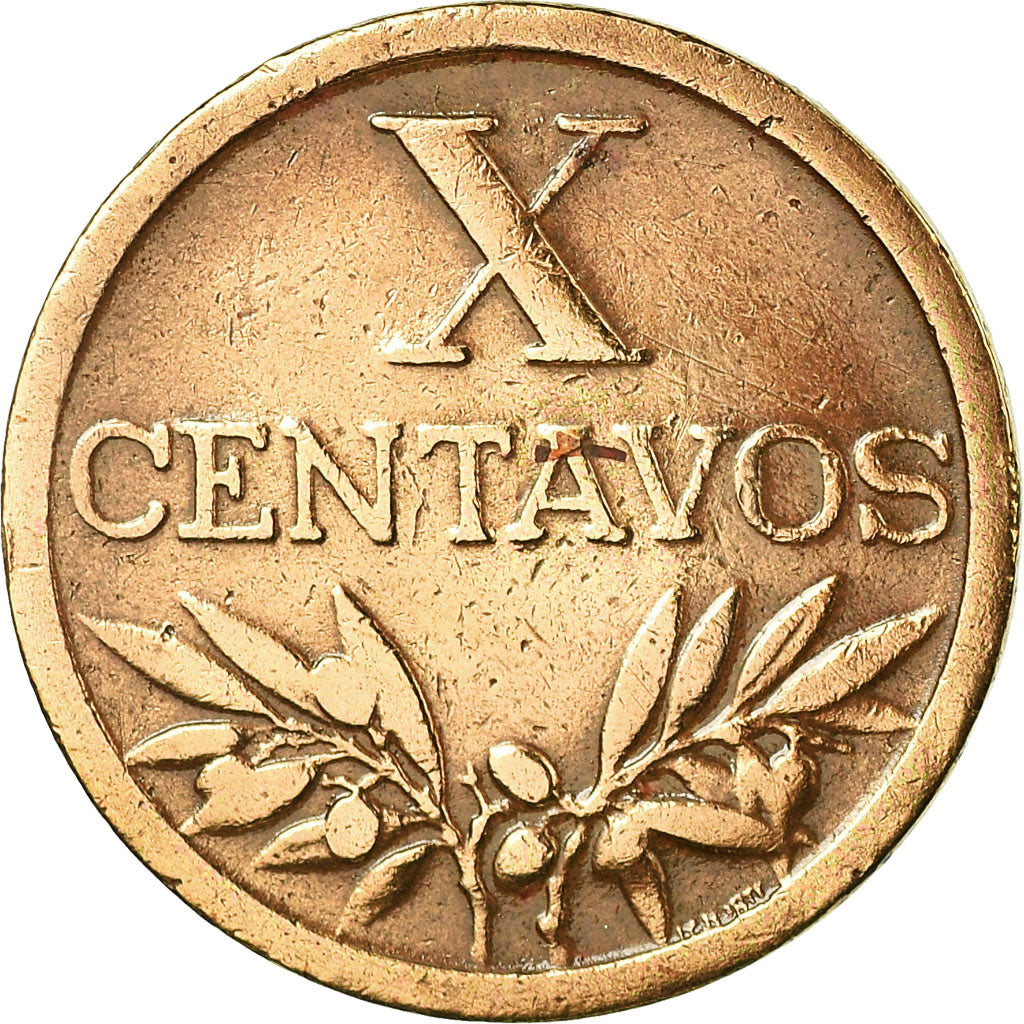 Moneta, Portogallo, 10 Centavos, 1951, MB+, Bronzo, KM:583