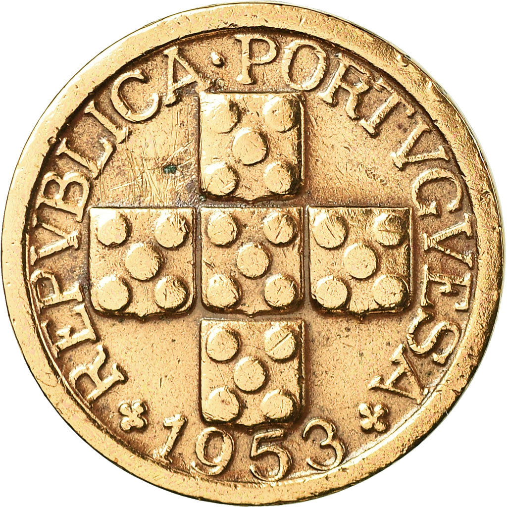 Moneta, Portogallo, 10 Centavos, 1953, BB, Bronzo, KM:583