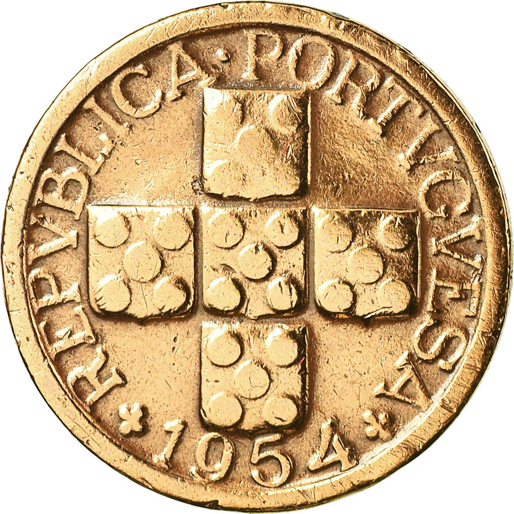 Moneta, Portogallo, 10 Centavos, 1954, BB, Bronzo, KM:583