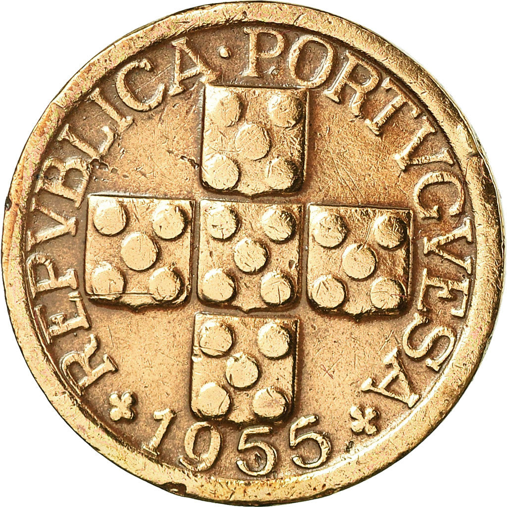 Münze, Portugal, 10 Centavos, 1955, SS, Bronze, KM:583