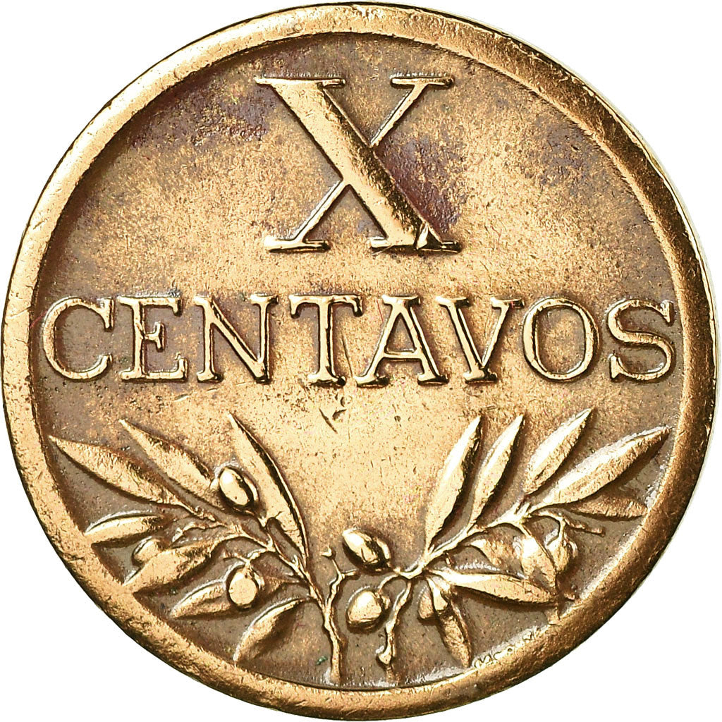 Münze, Portugal, 10 Centavos, 1957, SS, Bronze, KM:583