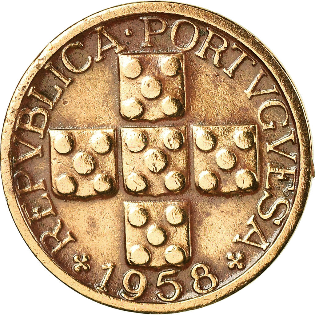 Münze, Portugal, 10 Centavos, 1958, SS, Bronze, KM:583