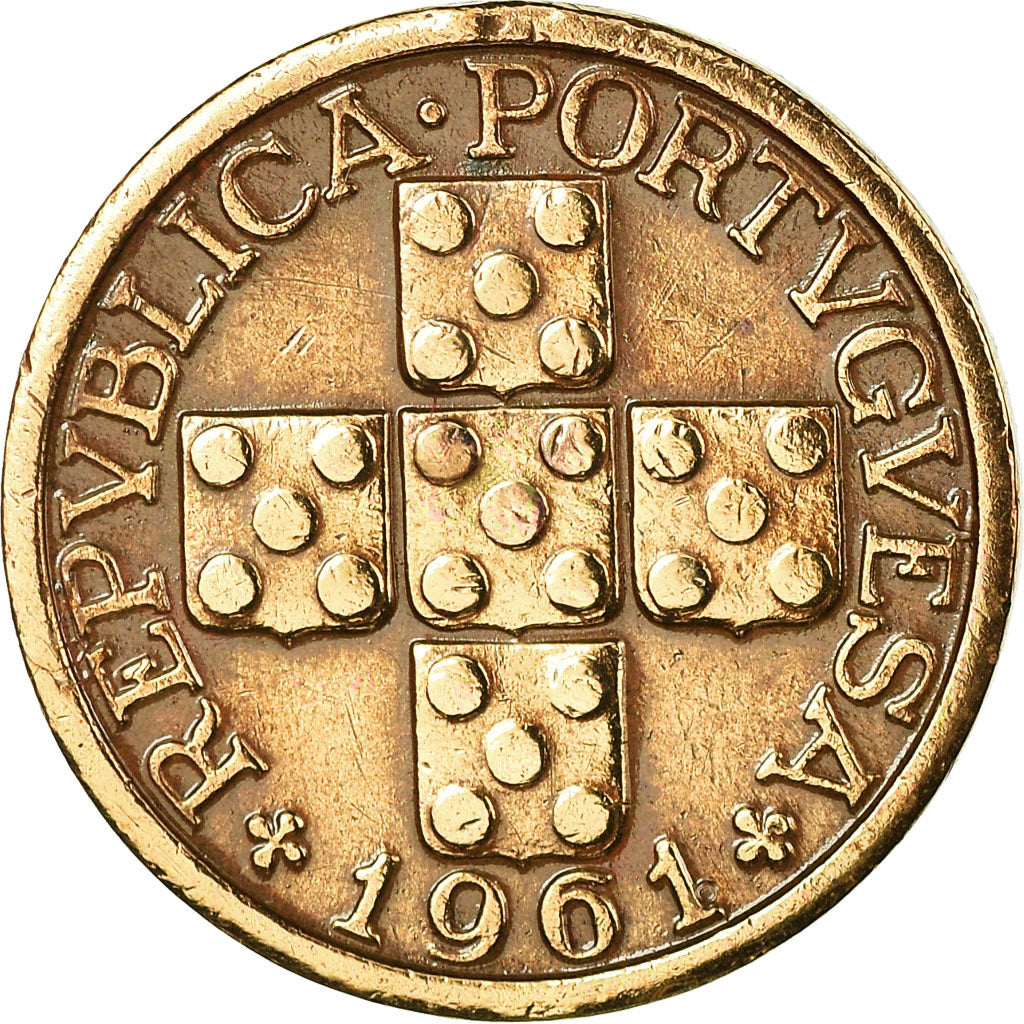 Moneta, Portogallo, 10 Centavos, 1961, BB, Bronzo, KM:583