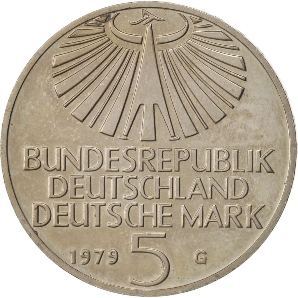 GERMANIA - REPUBBLICA FEDERALE, 5 Mark, 1979, Karlsruhe, Germany, SPL-, Niche...