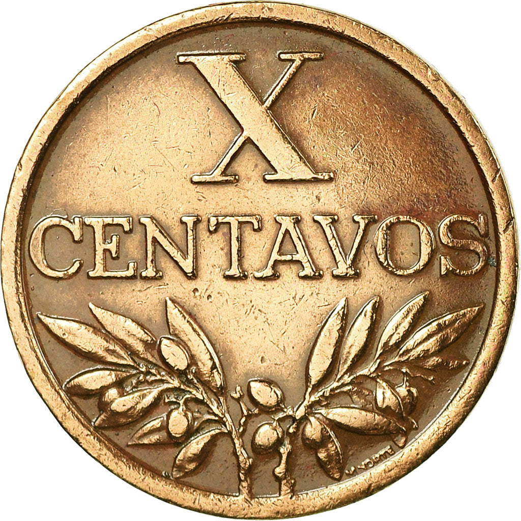 Münze, Portugal, 10 Centavos, 1963, SS, Bronze, KM:583
